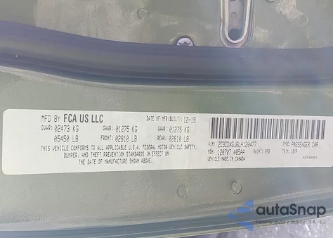 2020 Dodge Charger Scat Pack Rwd z USA, uszkodzony, nr VIN 2C3CDXGJ6LH120477